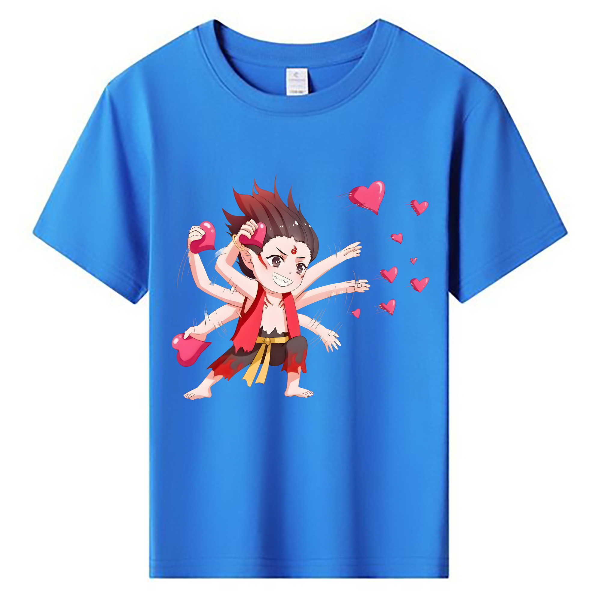 （画像用） Ne Zha 2 ナタ 魔童の大暴れ 綿100％キッズTシャツ（フロントプリント）